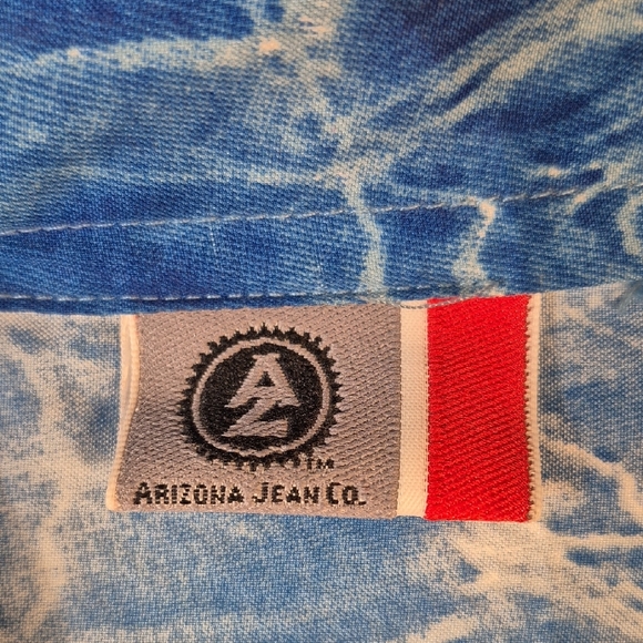 Arizona Jean Company Blue and White Golf Casual Button Down Shirt - Picture 3 of 9